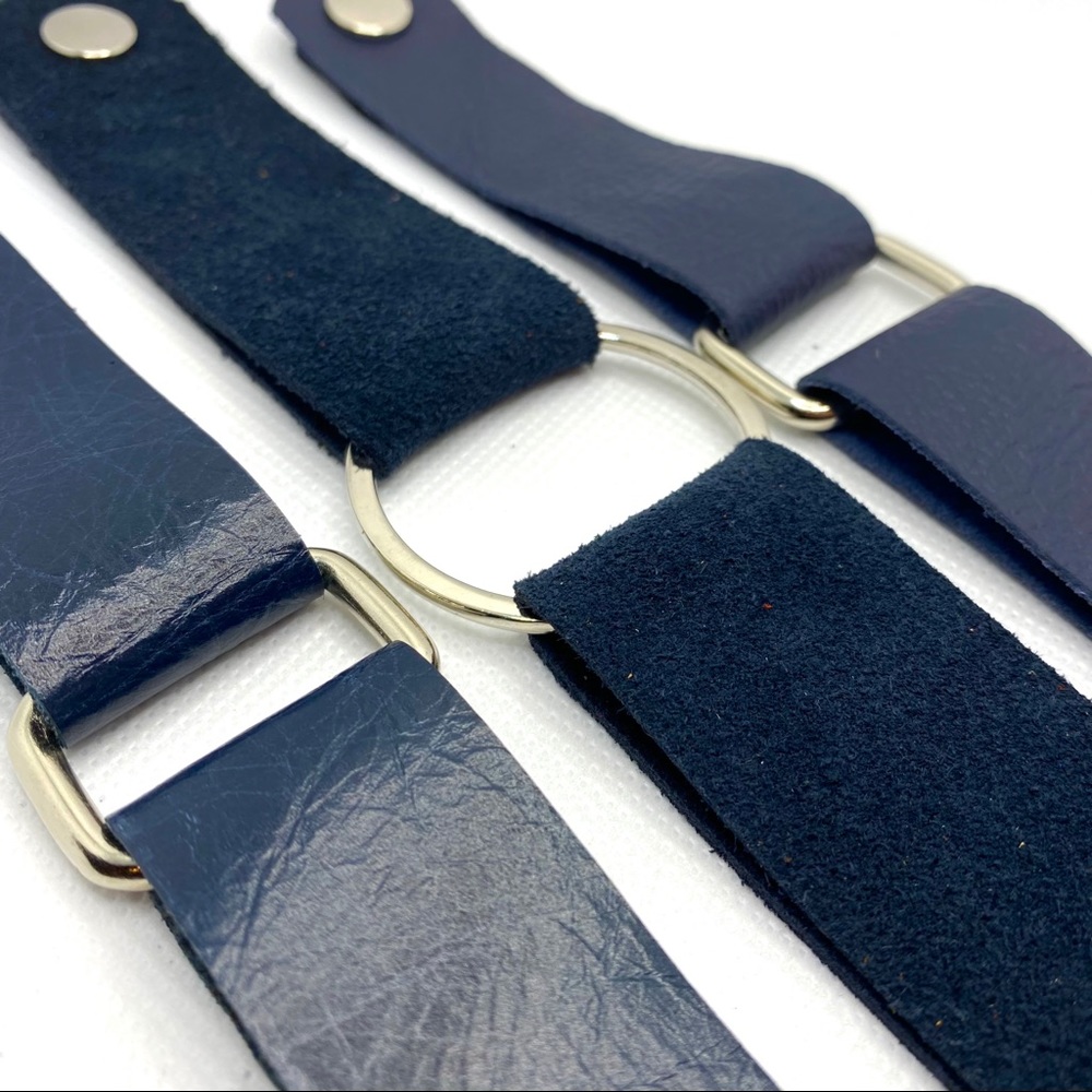 Blue Leather Cuffs